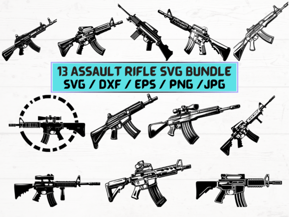 Assault Rifle Laser Cut Graphics for Crafts