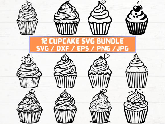Cupcake Laser Cut Graphics for Crafts
