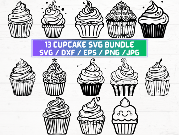 Cupcake Outline Svg: A Graphic Asset for Sweet Branding