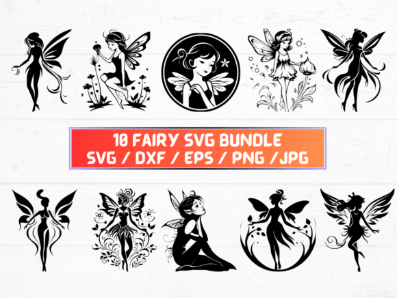 Fairy Stencil Graphics for Crafts