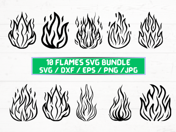 Flames Laser Engraving Cut Files: A Graphic Asset for Crafts and Branding