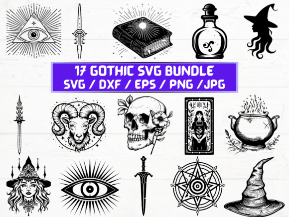 Gothic Silhouette SVG Pack: Graphics for Crafts & Moody Branding