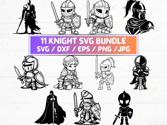 Knight Silhouette Graphics for Crafts