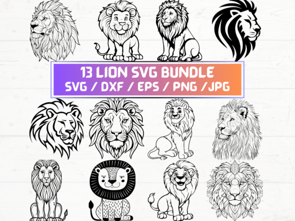 Lion Laser Engraving Cut Files for Graphics and Crafts