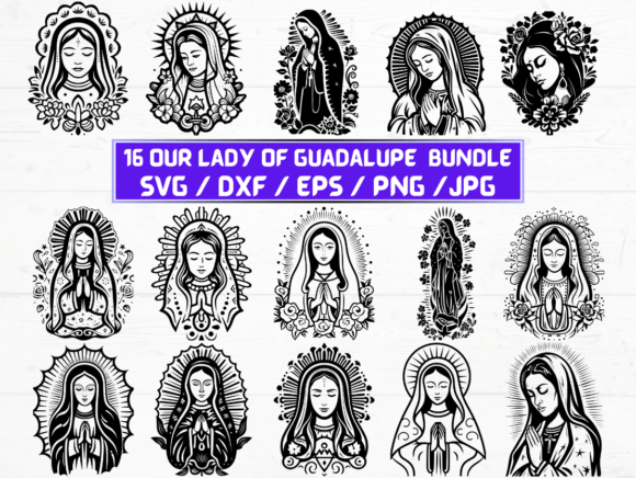 Our Lady of Guadalupe Laser Cut: A Graphic Asset for Crafts and Branding