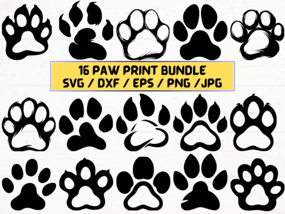 Paw Print SVG Laser Cut Files: Graphics for Crafts & Content