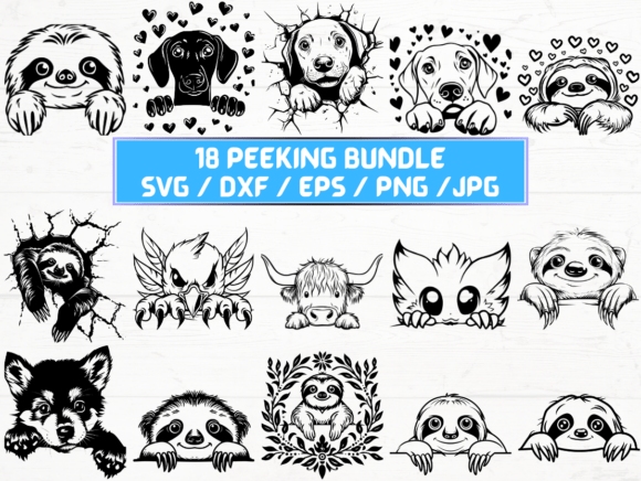 Peeking SVG File: A Graphic Asset for Crafts