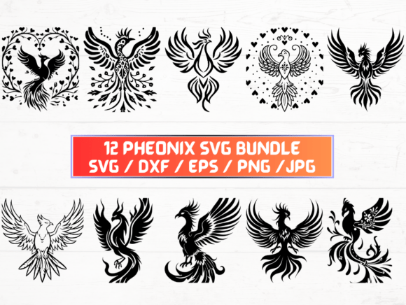 Pheonix Laser Cut Graphics for Crafts