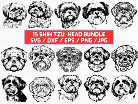 Shih Tzu Head SVG for Graphic Designers
