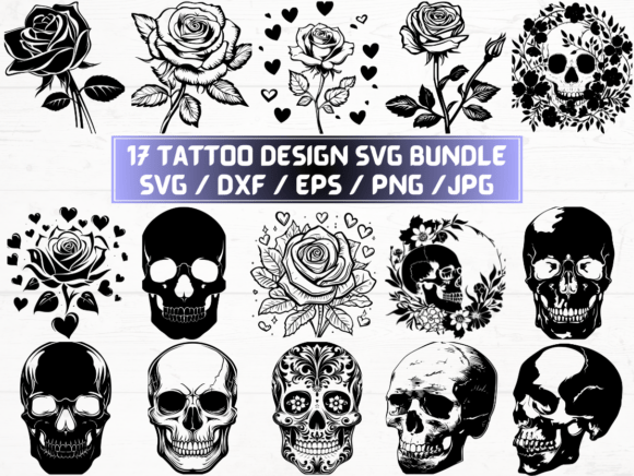 Tattoo Design SVG Bundle for Crafts and Graphics
